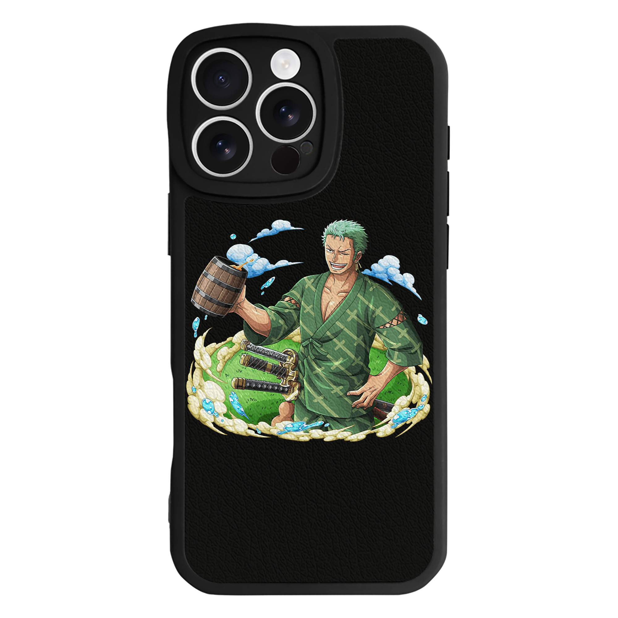 （画像用） ワンピース ロロノア・ゾロ ONE PIECE Roronoa Zoro 【iPhone 16シリーズ対応】シリコンスマホケース（レザー調） 材質：シリコン